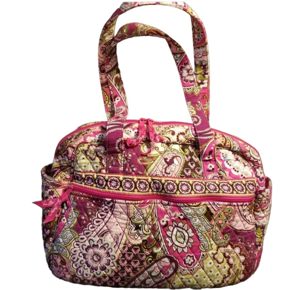 Retired Vera Bradley Very Berry Large Diaper Bag w matching changing mat. 2 pc